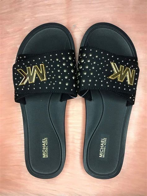 michael kors velcro slides|Michael Kors slides size 11.